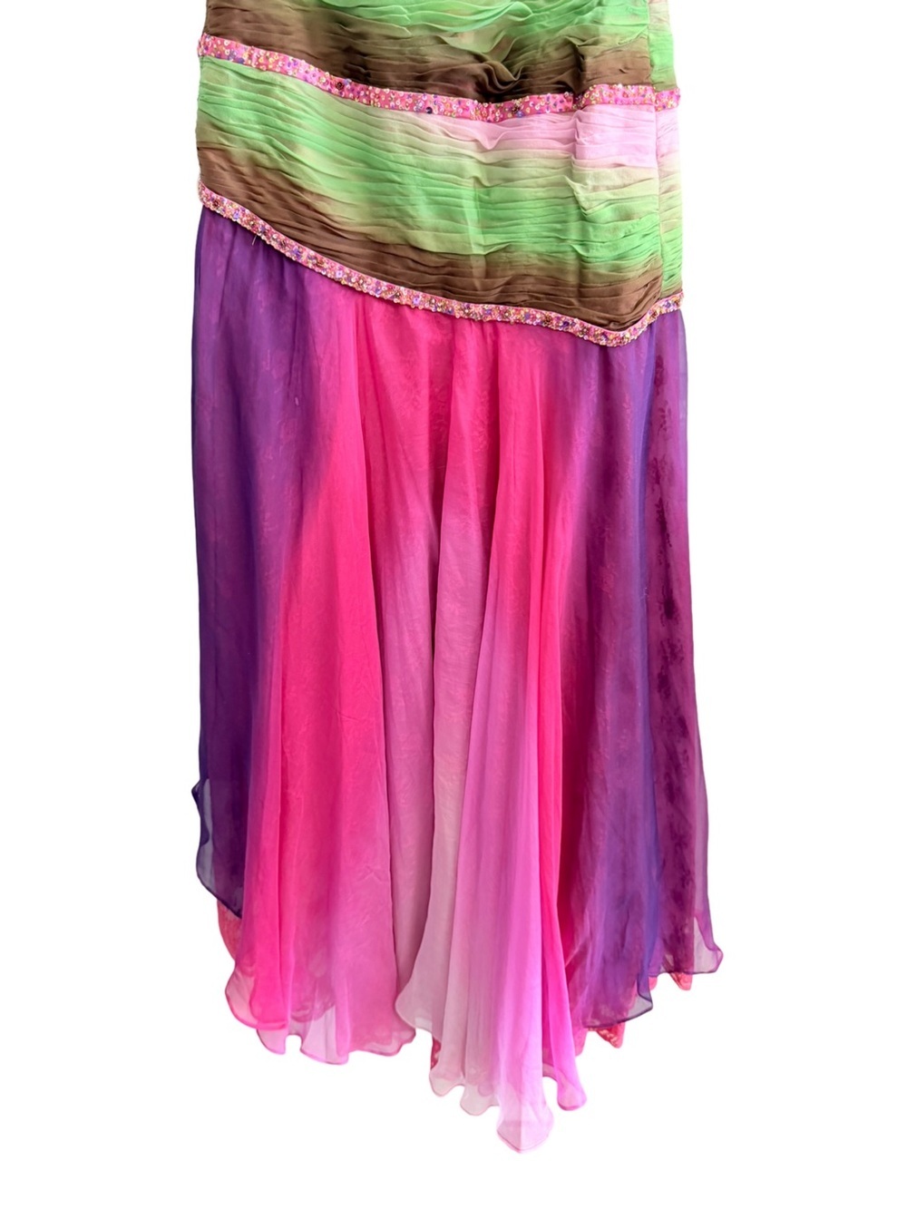 Mac Duggal Couture Beaded Strapless High Low Prom Formal Dress Pink Size 4 - Picture 8 of 16